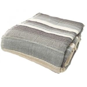 Tendance Perso - Plaid Jet&eacute; De Canap&eacute; / Jet&eacute; De Lit Tiss&eacute; - Akola - 125x150 Cm - Gris - 100% Coton - Grand Boutis En Cama&iuml;eu - Neuf