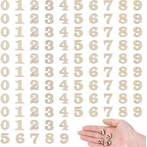 MEVRONISSHOP-Lot de 200 num&eacute;ros en bois de 1,5 cm pour kits &eacute;ducatifs pour arts de bricolage, artisanat et d&eacute;coration de la maison - Neuf