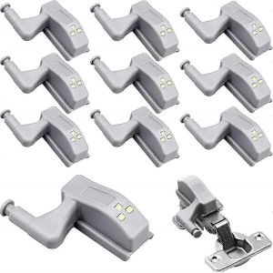 10 Pcs Charnière Lumières Armoire Universelle Lumière Blanc Chaud Couleur 12v 23a Batterie - Neuf