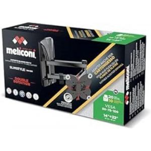 Slimstyle Plus 100 Sdr Support Mural Double Bras Pour Tv De 14" &Agrave; 32" Vesa 50-75-100 Fabriqu&eacute; En Italie - Neuf