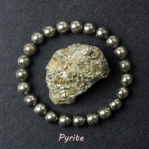 Original Rose Rose Poudre Cristal Quartz Bracelets Pour Femme Pierre Naturelle Extensible Bracelets Homme Purifier L'âme Bijoux Pulsera-17cm-6.7inch-39 Pyrite - Neuf