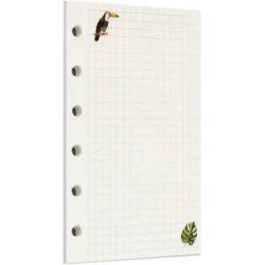 Zelten Recharge De Papier Perfor&eacute; Multicolore 45 Feuilles 90 Pages - Pour Reliure &Agrave; 6 Trous - Journal Intime Rechargeable (A7, Rainforest Squared)[Z368] - Neuf