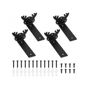 Supports d'&Eacute;tag&egrave;re Murale Invisibles 12,5 cm en Acier Noir Mat Style Industriel pour &Eacute;tag&egrave;res Flottantes - Lot de 4 Pi&egrave;ces - Neuf
