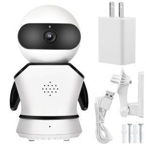 Camera panoramique intelligente sans fil 2MP 1080P HD, moniteur de securite en forme de robot (ICsee US) - Neuf