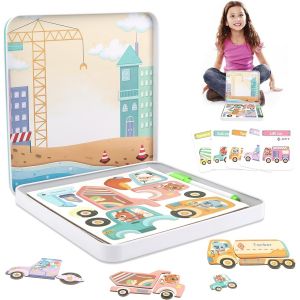 KAL-Puzzle Magn&eacute;tique, Jouet Magn&eacute;tique De Dessin Anim&eacute;, Jouet Pour Enfants, Jeu &Eacute;ducatif, Jeu Magn&eacute;tique Pour Enfants, Gar&ccedil;ons, Filles &Acirc;g&eacute;s De 3, 4, 5 Ans - Neuf