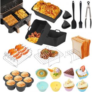 APLU-Accessoires Air Fryer Pour Cosori Airfryer 8,5 L,20Pcs Avec Moule En Silicone Pour Friteuse À Air,Racks,Moule Cake Silicone,Moule Muffin,Gateau Silicone - Neuf