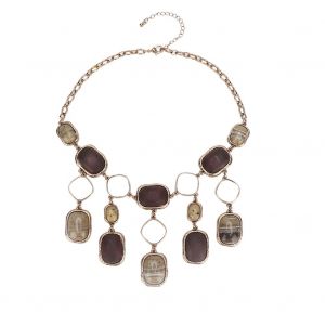 Collier De Clavicule A Pampilles Rectangulaires Irregulieres De Style Ethnique Pour Femmes, Blocage De Couleurs - Neuf