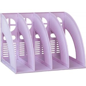 Porte-documents A4 pour magazines, dossiers, organiseurs de bureau, compartiments, bo&icirc;te &agrave; documents, serre-livres pour le bureau, la maison et les &eacute;tag&egrave;res de rangement (gris, 3 - Neuf