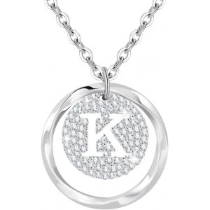 Colliers Initiales A-Z Pour Femme En Argent 925 Collier Personnalis&eacute; Lettre Argent Collier Avec Zircon Cubique Bijoux R&eacute;glable En Argent Pour Femme Cadeaux No&euml;l Anniversaire - Neuf