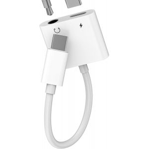 Usb C To Headphone Jack Adapter 3.5mm 2 In 1 Type C Audio Charger For Iphone16 15 Pro Max For Ipad For Apple Compatible For Samsung S24 S23 Android Connector Port Accessories Car Dongle - Neuf