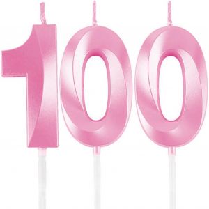 Eryi-Bougies D'anniversaire En Forme De Chiffre 100 - Décoration De Gâteau 3d - Pour Fête D'anniversaire, Mariage, Fête D'entreprise, Décoration De Gâteau D'anniversaire - Numéro 100 - Neuf