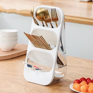 Égouttoir À Couverts À 3 Niveaux Pour Plan De Travail, Fourchette, Baguettes, Ustensiles De Cuisine (Vert) - Neuf