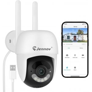 ChenQuanSarl-2K Camera Surveillance Wifi Exterieure, 360° Ptz Ip Caméra Avec Audio Bidirectionnel, Suivi Automatique, Vision Nocturne, 24/7 Enregistrement, Détection De Mouvement, Compatible Avec Ale - Neuf