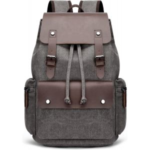 ChenQuanSarl-Hommes Sac À Dos Portable De Voyage Garçons Universitaire Sac À Dos Pour 15.6 Pouces Ordinateur Cartable Pour Travail Camping Alpinisme Hommes Toile Sac À Dos Gris - Neuf