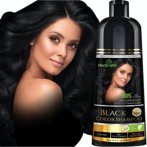 ERYI-Shampoing Colorant Pour Cheveux Gris ¿ Shampoing Colorant Naturel ¿ Colore Les Cheveux En Quelques Minutes ¿ Couleur Longue Durée ¿ 500 Ml ¿ Coloration 3 En 1 ¿ Sans Ammoniaque (Noir) - Neuf