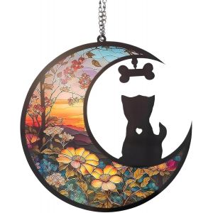 Mevronisshop-Cadeaux Comm&eacute;moratifs Pour Chien, Cadeaux De Deuil D'animaux De Compagnie Avec Cha&icirc;ne Pour Les Amoureux Des Chiens, Attrape-Soleil, D&eacute;coration De Fen&ecirc;tre &Agrave; Suspendre Pour La Maison, Le S - Neuf