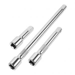 Ensemble de 3 rallonges flexibles métalliques pour douilles, entraînement 1/2 pouce, avec clé pliable, pour outils automobiles - Neuf