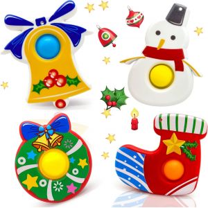 Les Jouets de no&euml;l Anti-Stress Kit 4PCS de No&euml;l Pop Bulle Fidg - Neuf