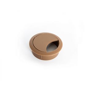Passe-c&acirc;ble plastique 60mm noyer - Neuf