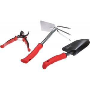 ChenQuanSarl-Garden Set 3 | Kit D'Outils De Jardinage Pratique En 3 Pièces Pour La Préparation Facile Des Parterres | Truelle, Houe, Cultivateur, Sécateur - Neuf