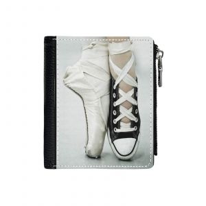 Portefeuille Pointe Converse_607 Compact en Simili-Cuir PU Porte-Cartes avec Fermeture Éclair Multi-Poches Unisexe Homme Femme Ad - Neuf