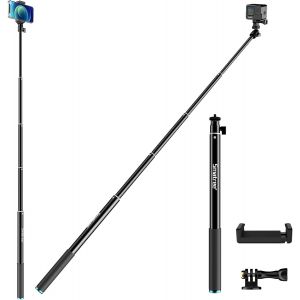 Perche &agrave; Selfie Extensible en Alliage d'aluminium de 178 cm, Monopode t&eacute;lescopique pour GoPro Fusion, GoPro Hero max/13/12/11/10/9/8/6/5/4, DJI Osmo Action 3 et Insta 360, t&eacute;l&eacute;phones Portables - Neuf