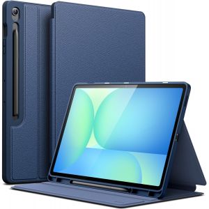 Coque Pour Samsung Galaxy Tab S10 Fe Plus/S10 Fe+ 13,1 Pouces Avec S Pen Porte-Stylet, &Eacute;tui Housse Protection Tablette Fine Folio Support, Multi-Angle Affichage (Marine) - Neuf