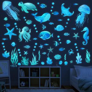 ERYI-Etoiles Phosphorescentes Plafond, Lumineuses Vie Marine Stickers, Brille Dans Monde Sous-Marin Stickers Muraux Enfants Pour Chambre Bébé Pépinière Salle De Bain - Neuf