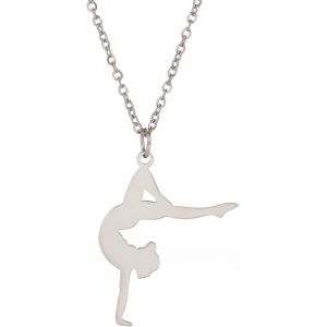 Kal-Inspiration Gymnastique Pendentif Collier Ballet Ballerine Sport Danse Solo Usa Gymnastique Choker Équipe Bijoux Fille Femme Coach Fille - Neuf