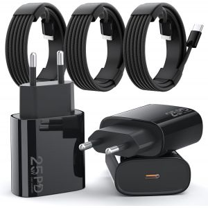 Eryi-Chargeur Usb C Charge Rapide Pour Samsung S24 Ultra, 25 W Original Type C Chargeur Samsung Charge Rapide 2m Câble Tête Chargeur Mobile Charge Rapide Pour Iphone 16 Pro Max/Ipad Pro Prise Usb C - Neuf