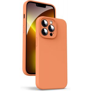 Sskal-Coque En Silicone Liquide Pour Iphone 13 Pro,[Protection De La Cam&eacute;ra] [Anti-Empreintes Digitales] [Chargement Sans Fil],&Eacute;tui Housse En Microfibre Int&eacute;gr&eacute;e,6,1"",Orange - Neuf