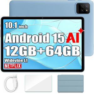 Tablette Tactile Oscal Pad 30 Wifi Doke AI 10,1"" 60Hz,1080p FHD 12Go 64Go-SD 2To Android 15, 6600 mAh Face ID, Widevine L1 - Bleu - Neuf