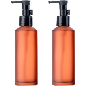 Kal-Lot De 2 Flacons À Pompe Vides En Verre Dépoli De Qualité Supérieure Avec Bouchon À Pompe Noir Pour Cuisine, Salle De Bain, Comptoir, Buanderie - 100 Ml - Neuf