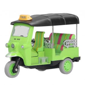 Alloy Pull Back Green Thai Tricycle Tuk Tuk Car Model Toy - Children Vehicle - Neuf