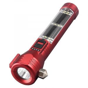 Lampe torche de sécurité multifonctionnelle Elosung, rechargeable, étanche, avec chargement USB, haute luminosité, pour la survie en extérieur (rouge) - Neuf