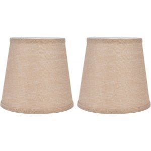 Lot De 2 Abat-Jours E14 Pour Table De Chevet,Lin,Applique Murale En Cristal,Lustre De Lampe,Style Européen Moderne Pour Salons Bureaux Décor,4.4x6.1x5.5in - Neuf