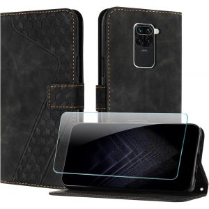 JGD-Coque pour Xiaomi Redmi Note 9, Cuir Pochette de Portefeuille avec Film de Protection d'&eacute;cran [Support] [Magn&eacute;tique] Emplacements Cartes pour Redmi Note 9 - Noir - Neuf