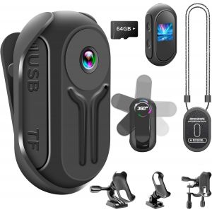 Subzonal-1080p Mini Cam&eacute;ra Corporelle Avec Carte De 64go, Cam&eacute;ras Sportives Action, Mini Camera Sport Main-Libre Avec Clip Magn&eacute;tique Arri&egrave;re, Mini Cam&eacute;ra Pov Pour Cyclisme, Vlogging Et Voyages - Neuf