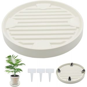TEPPE-Support de Pot de Fleurs &agrave; Roues,Base De Pot De Fleur avec Roue Universelle,Support Roulant Plantes, pour Plantes en pot, seaux d'eau, ventilateurs de sol, purificateurs d'air(28.3cm Blanc cass - Neuf