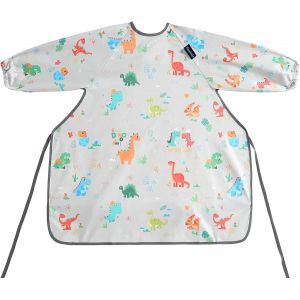 Bavoir Bebe & Bavoir De Sevrage Avec Bavoir Manches, Se Fixe À Votre Chaise Haute, Bavoirs Pour Bébé Avec Manches Imperméables, Confortables Et Doux Pour Blw Mess-6 Mois À 3 Ans - Neuf