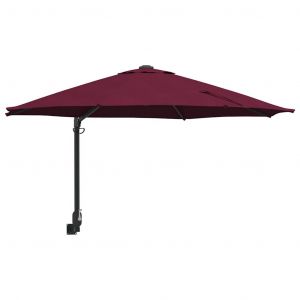 Parasol De Jardin Moderne Inclin&eacute; Pour Terrasse 248 X 248 X 148 Cm En Polyester Bordeaux Helloshop26 02_0058630 - Neuf
