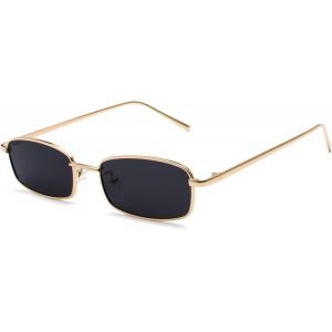 Lunettes De Soleil Rectangulaires Rétro Classiques Pour Homme Et Femme - Vintage - Minces - Cadre En Métal - Neuf