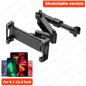 Meilleur Support De Tablette Pour Appui-Tête De Voiture,Pour Téléphone/Tablette De 4.7 À 12.9 Pouces,Support De Tablette Télescopique Rotatif Pour Enfants,Support Pour Voitures.Stretch Style Black. - Neuf