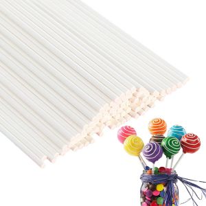 TIANYI-50 Pi&egrave;ces Batonnet Pop Cake,Baton Pop Cake,Baton Sucette,Baton Sucette Pop Cake,B&acirc;tonnets en Papier pour G&acirc;teaux,pour Faire des Sucettes,des G&acirc;teaux,des Desserts,Blanc,15cm*3.5mm - Neuf