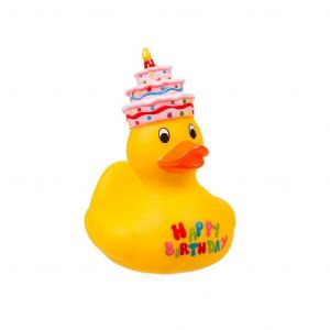 Canard En Plastique - Jaune - Joyeux Anniversaire - Bain - Id&eacute;es Cadeaux - Neuf