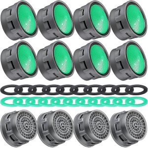 10 Pièces Aérateur De Robinet Aérateur De Robinet D'économie D'eau Robinet Restricteur Insert Dl M22x1 / M24x1 Filtre D'aérateur D'évier Avec Rondelle En Caoutchouc (Vert) - Neuf