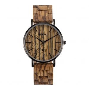 Montre-Bracelet Analogique A Quartz En Bois Naturel Pour Homme, Tendance Et Decontractee, En Bois De Zebre - Neuf