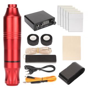 Kit De Machine A Tatouer Professionnelle, Kit Complet Avec Alimentation Pour Debutants, Prise Ue 100-230 V - Neuf