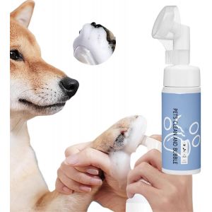 Jgd-Nettoyeur De Pattes De Chien,150 Ml Shampooing Sans Eau Avec Brosse En Silicone Souple,Mousse Hydratante Pour Efficace Des Pattes,Nettoyeur De Pattes Facile Et Portable Pour Chiens - Neuf