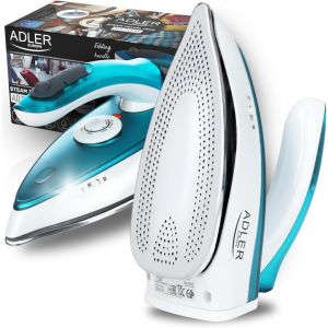 MEVRONISSHOP-Adler Europe AD5035 Fer &agrave; Repasser Compact de Voyage avec Poign&eacute;e Pliable, Semelle en Acier Inoxydable 1700 W, Mini fer &agrave; Repasser avec Fonction S&eacute;chage, R&eacute;servoir de 60 ml et C&acirc;ble de 1 - Neuf